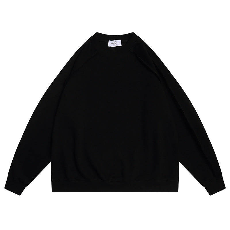 Line Splicing  Long Sleeve  Round Neck  Hoodie Sweatshirt