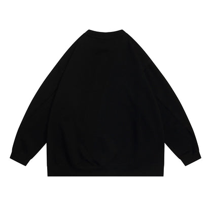 Casual Loose Hoodie with Vintage Letter Embroidery Design