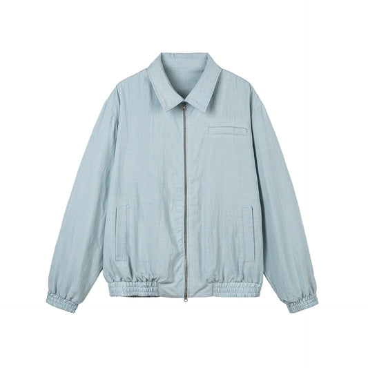 Linen Button Notch Lapel Loose Fit Jacket
