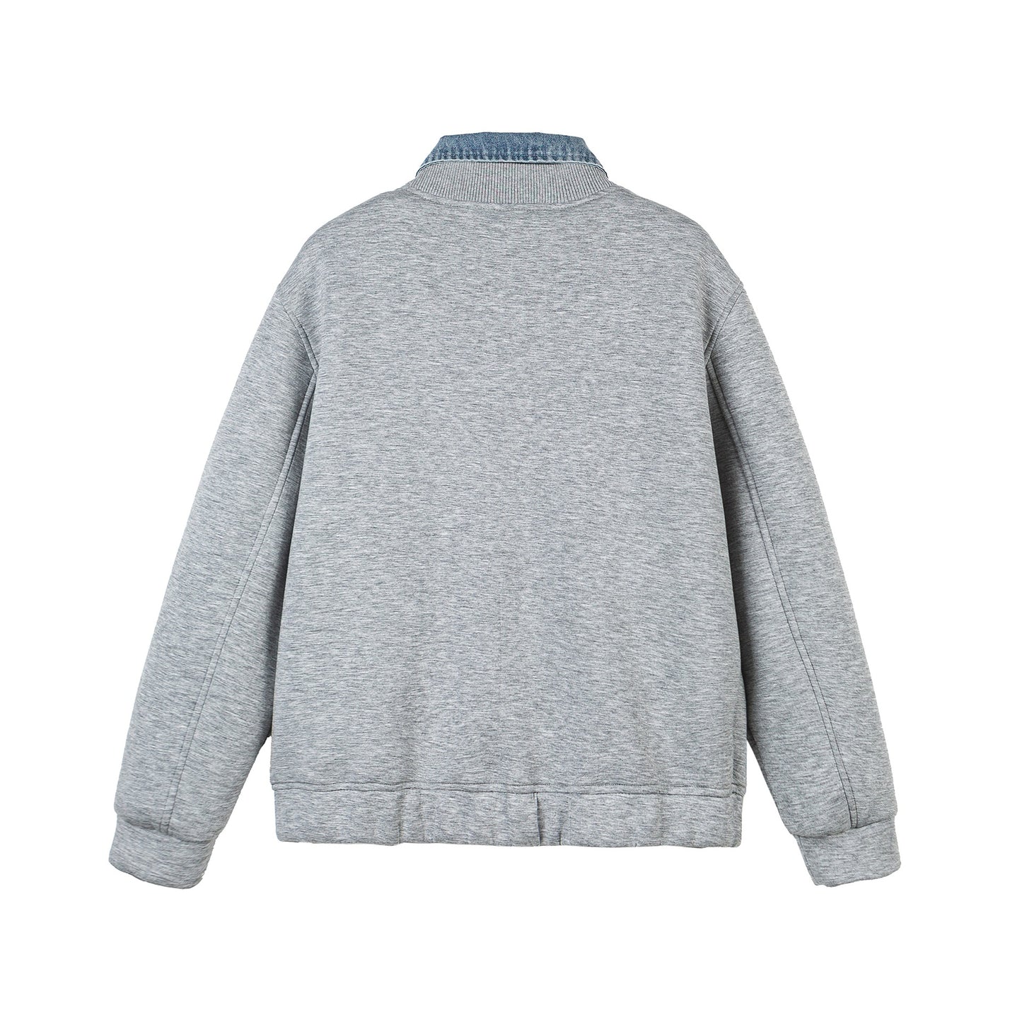 Patchwork False Two-Piece Denim Shirt Collar Cardigan Jacket