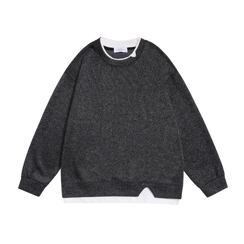 Casual Loose Fit Men's Hoodie with Fake Two-Piece Design