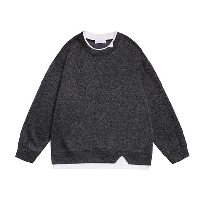 Casual Loose Fit Men's Hoodie with Fake Two-Piece Design