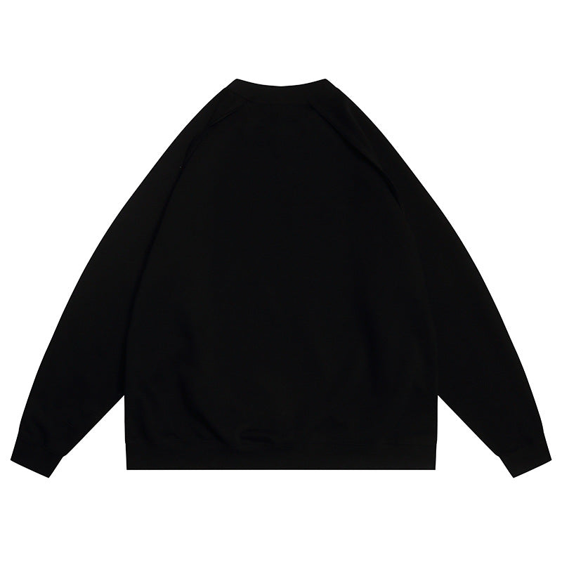 Line Splicing  Long Sleeve  Round Neck  Hoodie Sweatshirt