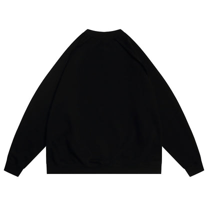 Line Splicing  Long Sleeve  Round Neck  Hoodie Sweatshirt