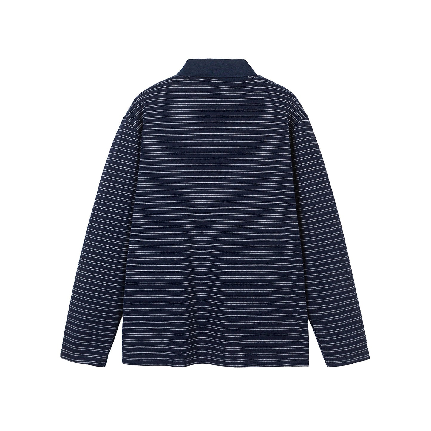 Long Sleeve Polo Shirt Unisex Relaxed Loose Fit Turn-down Collar Base