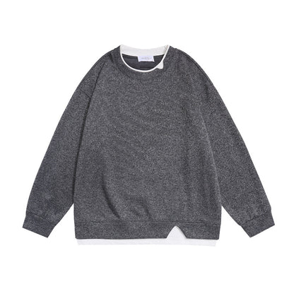 Casual Loose Fit Men's Hoodie with Fake Two-Piece Design