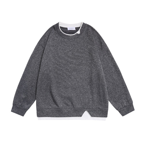 Casual Loose Fit Men's Hoodie with Fake Two-Piece Design