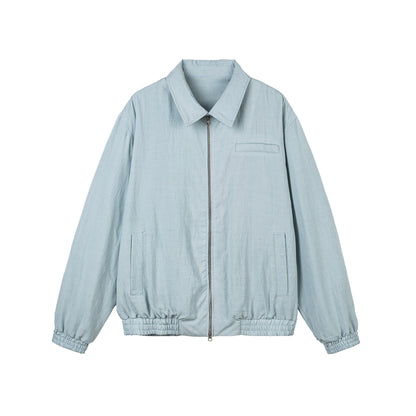 Linen Button Notch Lapel Loose Fit Jacket