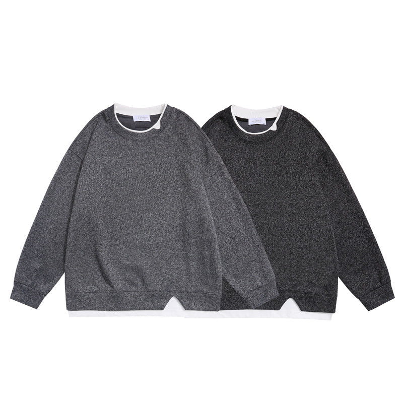 Casual Loose Fit Men's Hoodie with Fake Two-Piece Design