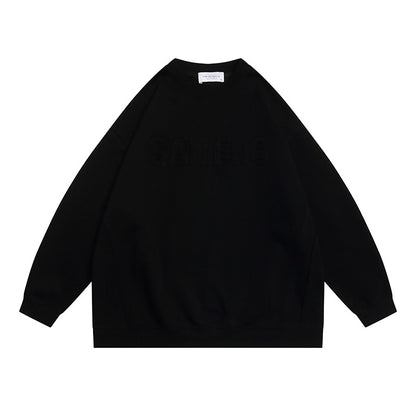 Casual Loose Hoodie with Vintage Letter Embroidery Design