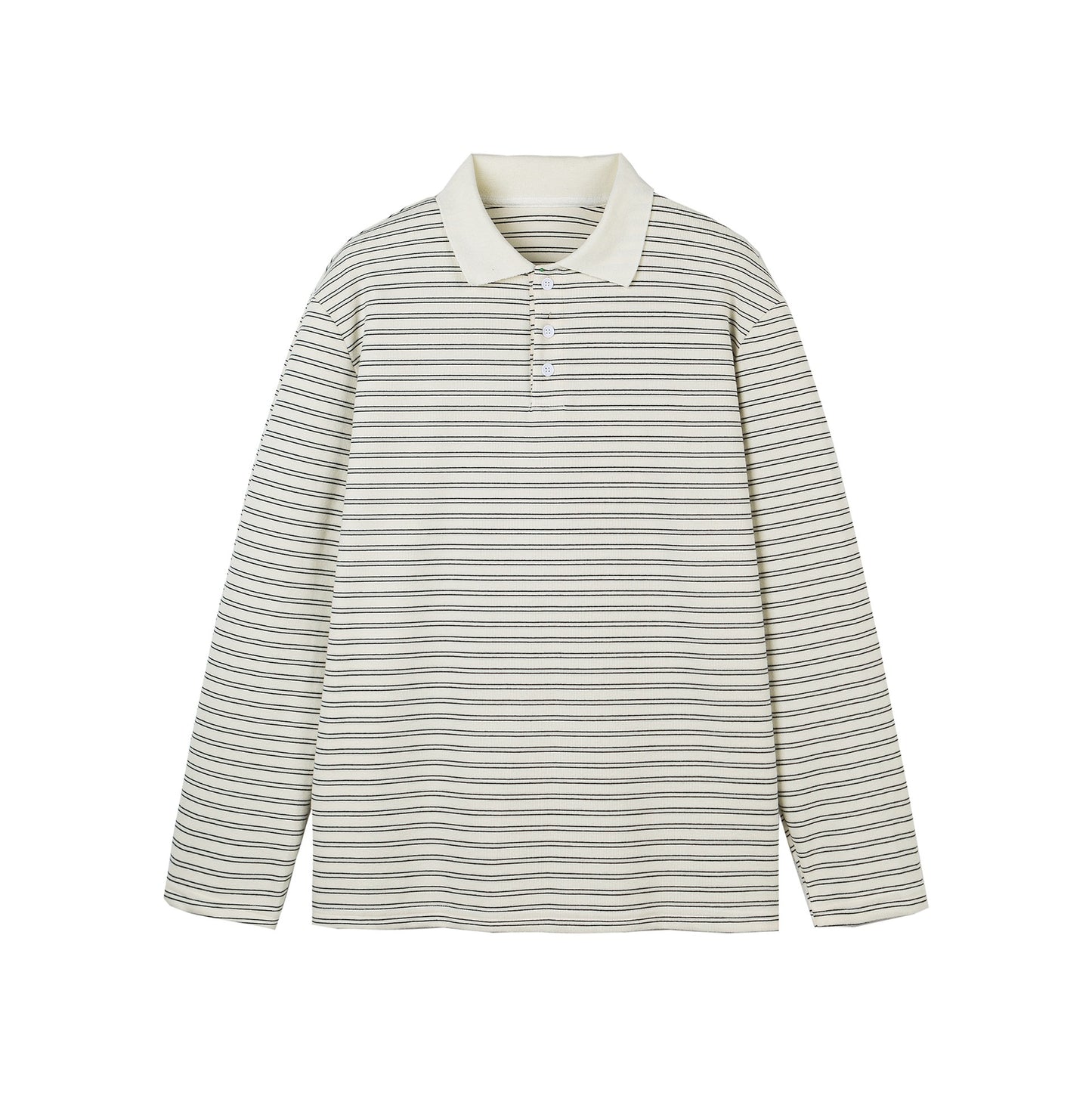 Long Sleeve Polo Shirt Unisex Relaxed Loose Fit Turn-down Collar Base