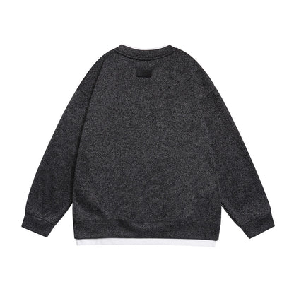 Casual Loose Fit Men's Hoodie with Fake Two-Piece Design